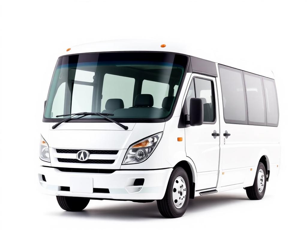 White mini bus for large group and corporate travel in Shimoga district